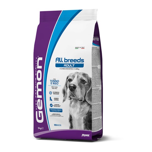 Gemon Dog All Breeds Adult Medium al Tonno e Riso 3 kg