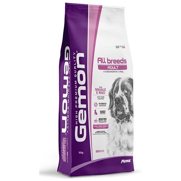 Gemon Dog All Breeds Adult con Maiale e Riso 15 kg