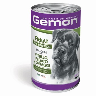 Gemon Dog  All Breeds Adult Bocconi con Vitello, Fegato e Ortaggi 1250 kg