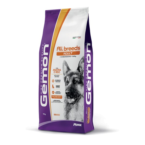 Gemon Dog All Breeds Adult con Anatra e Riso 15 kg