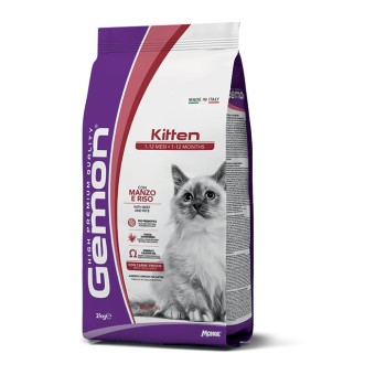 Gemon Cat Kitten con Manzo e Riso  2 kg