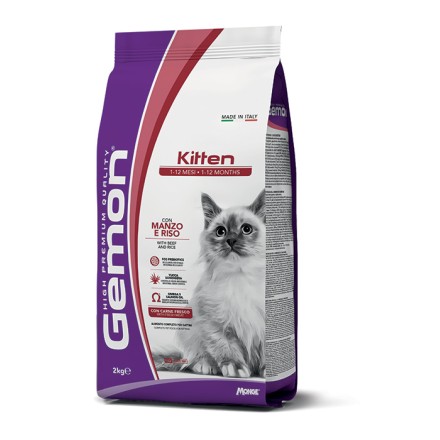 Gemon Cat Kitten con Manzo e Riso  2 kg