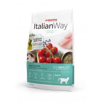 ItalianWay Gatto Adult Sterilized Ideal weight Trota e Mirtilli 1.5Kg