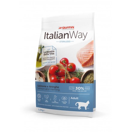 ItalianWay Gatto Adult Sterilized Salmone e Aringhe 1.5Kg
