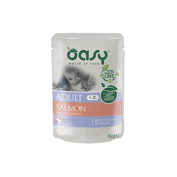 Buste Oasy Gatto Bocconcini Salmone 85g