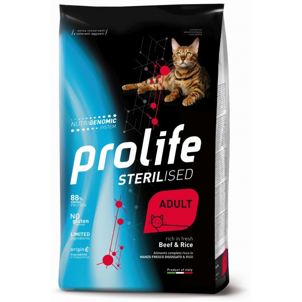 Prolife Adult Sterilised Cat Beef&Rice 7Kg