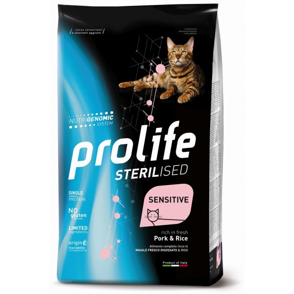 Prolife Adult Sterilised Sensitive Cat Pork&Rice 7Kg